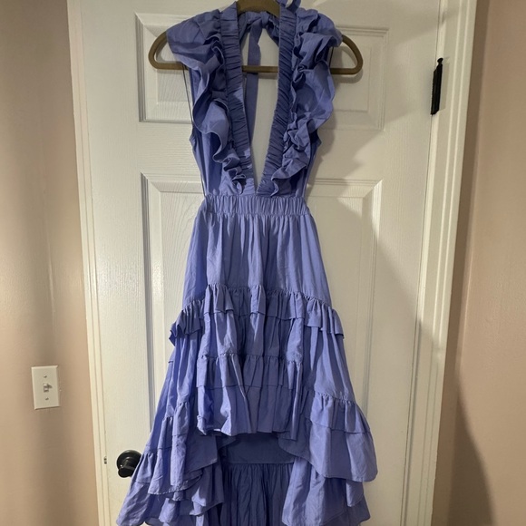 Chic Lavender High-Low Ruffle Dress - Picture 6 of 6